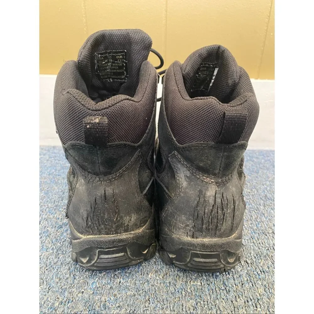 Wolverine men 10.5 waterproof tie up work boots w/skid proof soles black